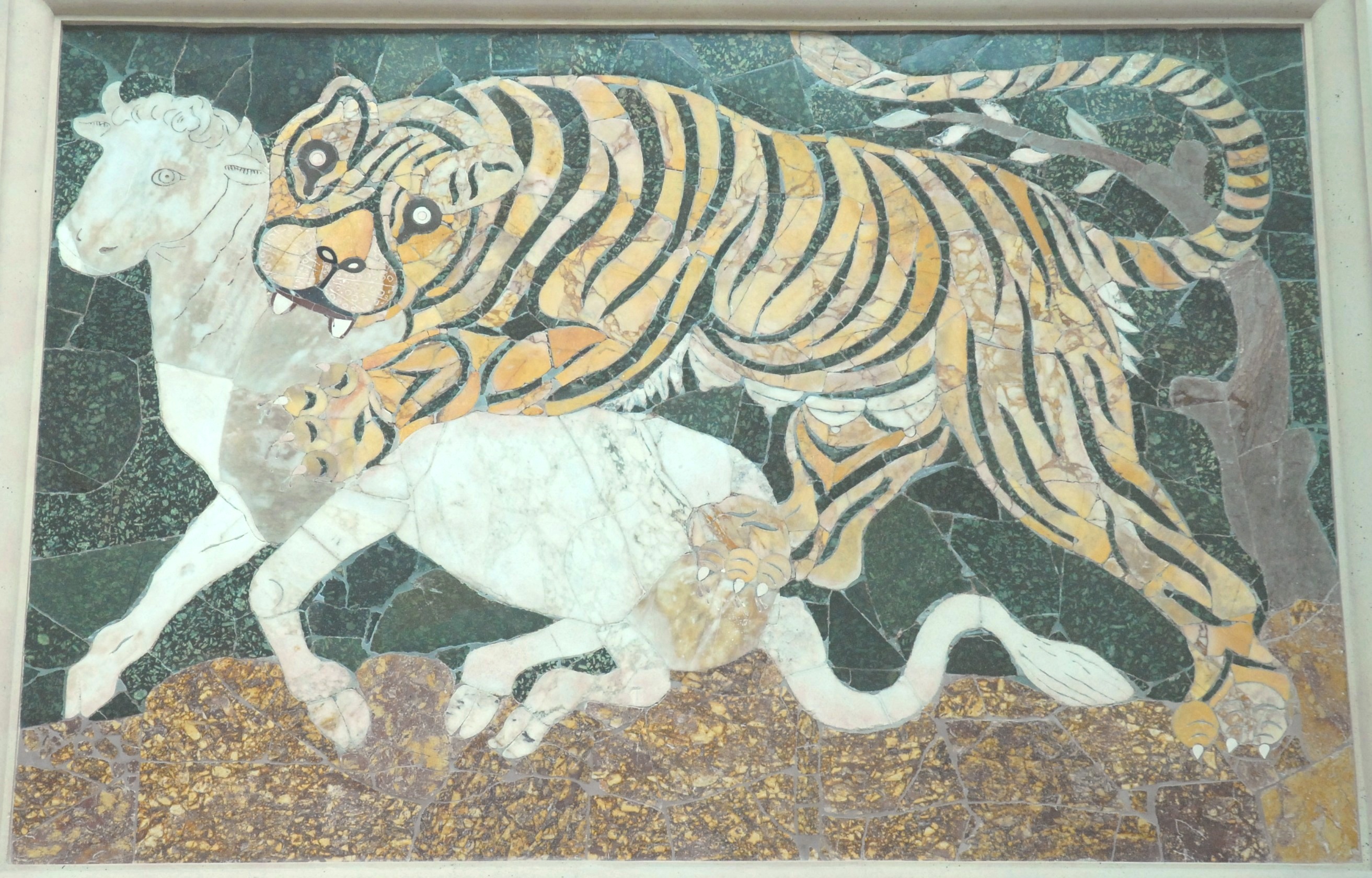 tiger mosaic, Basilica of Junius Bassus, Rome; photo J. Long 1 August 2006